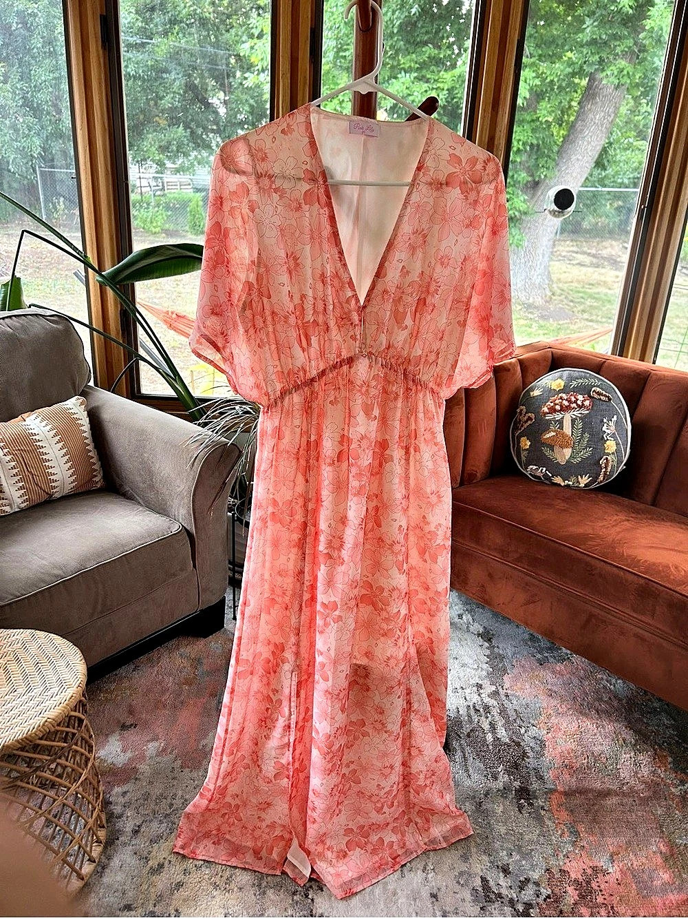 Pink Lily Pink Floral Maxi Dress